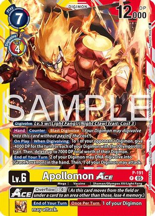 Apollomon ACE (Time Stranger Demo Deck) (P-191) - Digimon Demo Deck Exclusive Cards
