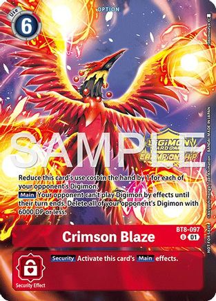 Crimson Blaze (Championship 25-26 Tamers Pack Season 1) (BT8-097) - New Awakening Foil