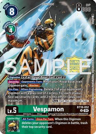 Vespamon (Championship 25-26 Tamers Pack) (BT19-052) - Release Special Booster 2.0 Foil