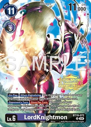 LordKnightmon (Championship 25-26 Tamers Pack) (BT19-072) - Release Special Booster 2.0 Foil