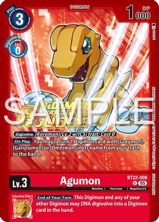 Agumon (Judge Pack 2025 Wave 2) (BT22-008) - Cyber Eden Foil