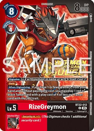 RizeGreymon (Judge Pack 2025 Wave 2) (BT22-012) - Cyber Eden Foil