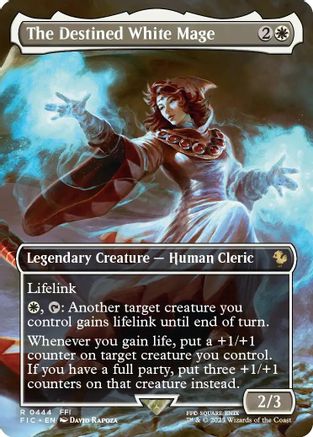 The Destined White Mage (Borderless) (FIC-444) - Commander: FINAL FANTASY Foil