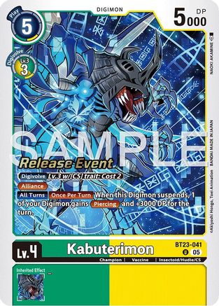 Kabuterimon (BT23-041) - Hackers' Slumber Release Event Cards Foil