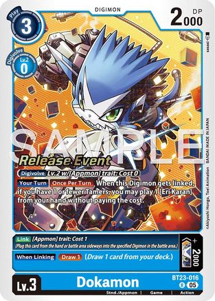 Dokamon (BT23-016) - Hackers' Slumber Release Event Cards Foil