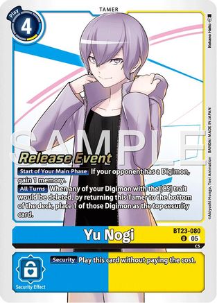 Yu Nogi (BT23-080) - Hackers' Slumber Release Event Cards