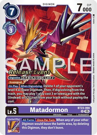 Matadormon (BT23-066) - Hackers' Slumber Release Event Cards Foil