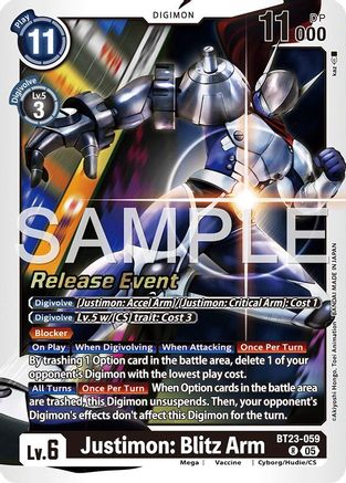 Justimon: Blitz Arm (BT23-059) - Hackers' Slumber Release Event Cards Foil