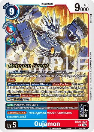 Oujamon (BT23-022) - Hackers' Slumber Release Event Cards Foil