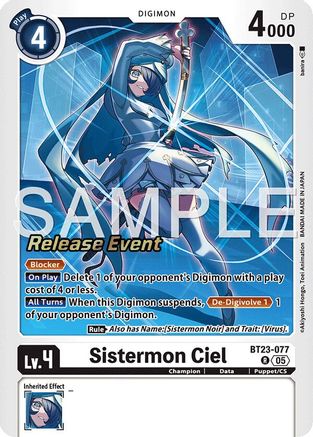 Sistermon Ciel (BT23-077) - Hackers' Slumber Release Event Cards Foil