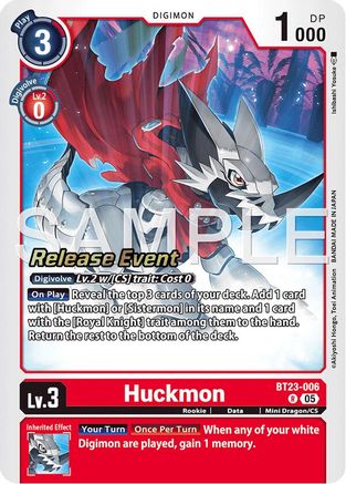 Huckmon (BT23-006) - Hackers' Slumber Release Event Cards Foil