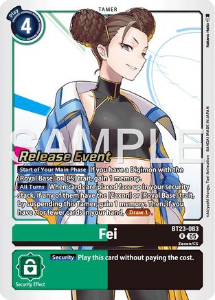 Fei (BT23-083) - Hackers' Slumber Release Event Cards Foil