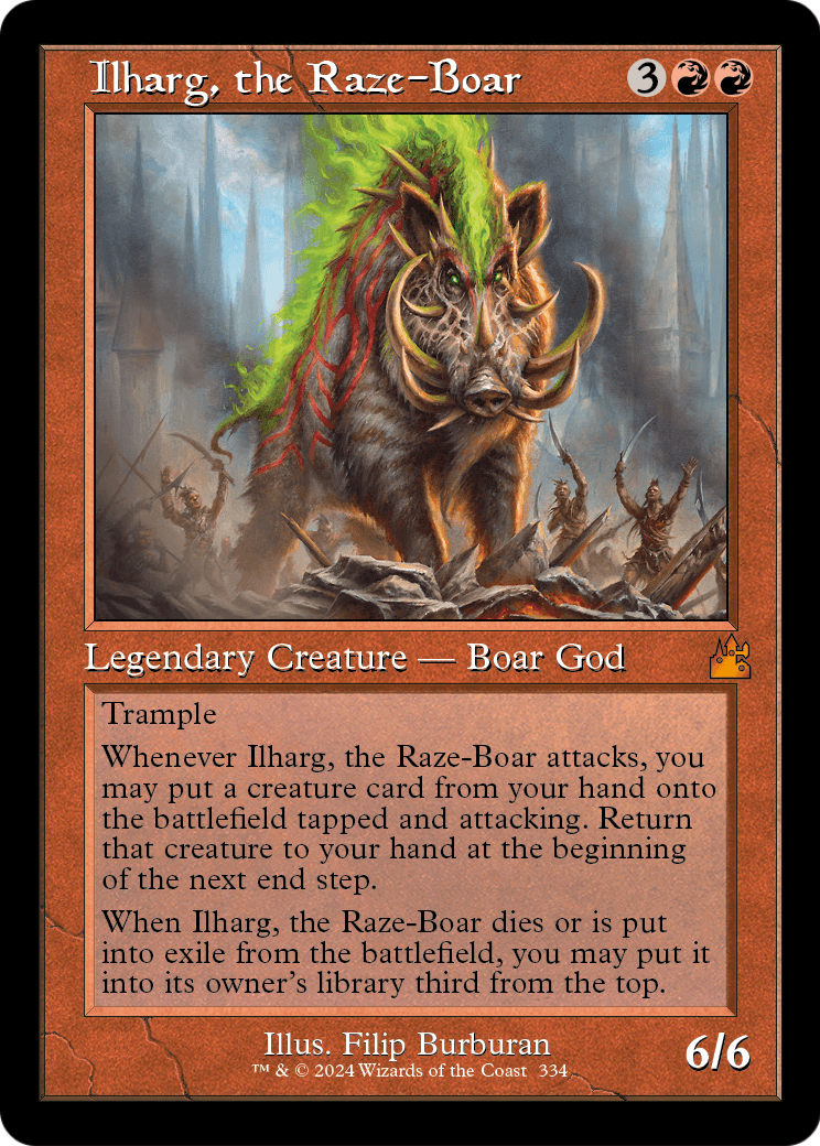 Ilharg, the Raze-Boar (Retro Frame) (RVR-334) - Ravnica Remastered Foil