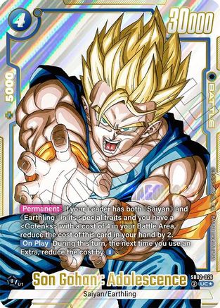 Son Gohan : Adolescence (Alternate Art) (SB02-026) - Manga Booster 02 Holofoil