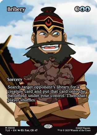 Bribery (Borderless) (TLE-010) - Avatar: The Last Airbender: Eternal-Legal Foil