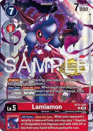 Lamiamon (Championship 25-26 Season 2 Tamers Pack) (BT21-025) - World Convergence Foil