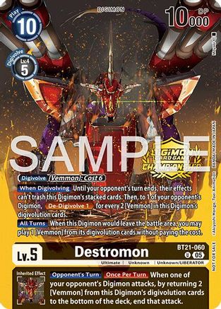 Destromon (Championship 25-26 Season 2 Tamers Pack) (BT21-060) - World Convergence Foil