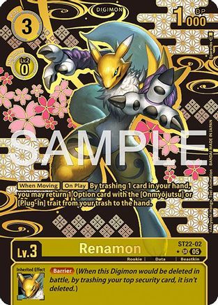 Renamon (Rare Pull) (ST22-02) - Starter Deck 22: Amethyst Mandala Advanced Deck Set Foil