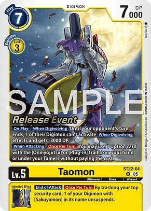 Taomon (ST22-04) - Starter Deck 22: Amethyst Mandala Advanced Deck Set Release Event Cards Foil