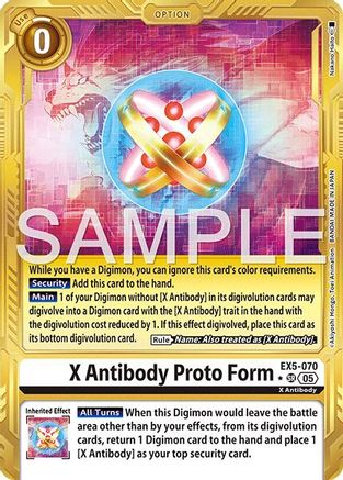X Antibody Proto Form (Gold Border) (EX5-070) - Advanced Booster Digimon Generation Foil