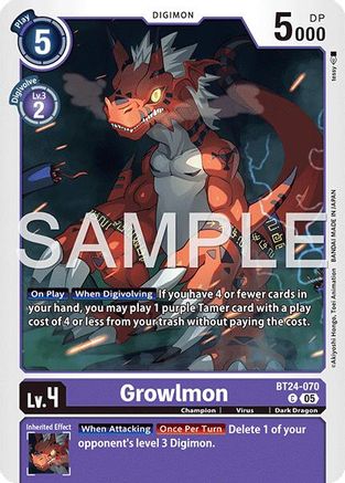 Growlmon (BT24-070) - Time Stranger
