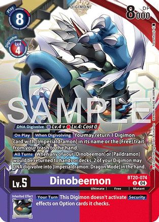 Dinobeemon (Digimon Card Game Playmat & Card Set) (BT20-074) - Release Special Booster 2.5