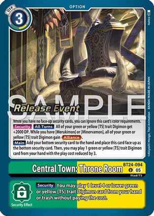 Central Town: Throne Room (BT24-094) - Time Stranger Release Event Cards Foil