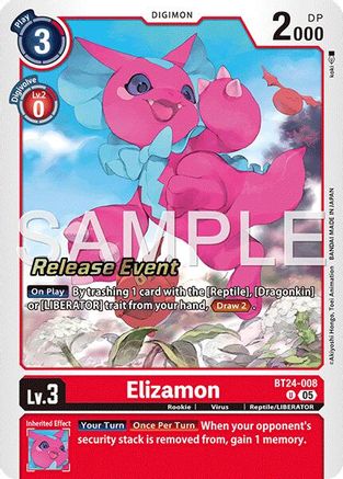 Elizamon (BT24-008) - Time Stranger Release Event Cards Foil