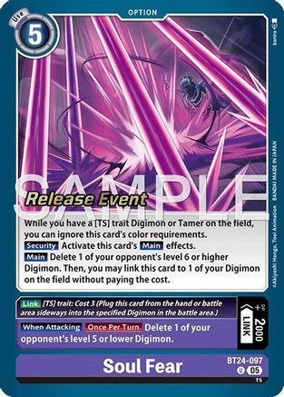 Soul Fear (BT24-097) - Time Stranger Release Event Cards Foil