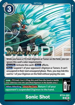 Sonic Shot (BT24-095) - Time Stranger Release Event Cards Foil