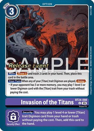 Invasion of the Titans (BT24-098) - Time Stranger Release Event Cards Foil