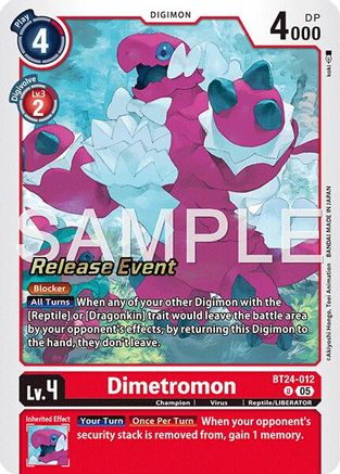 Dimetromon (BT24-012) - Time Stranger Release Event Cards Foil
