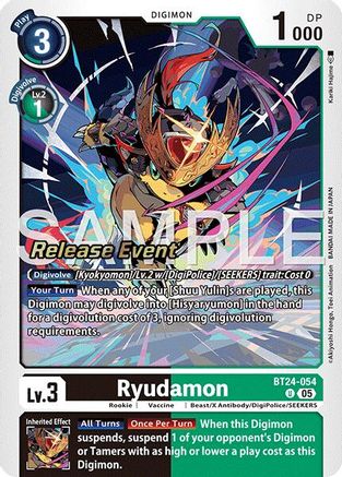 Ryudamon (BT24-054) - Time Stranger Release Event Cards Foil