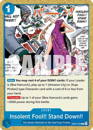 Insolent Fool!! Stand Down!! (EB03-029) - Extra Booster: One Piece Heroines Edition