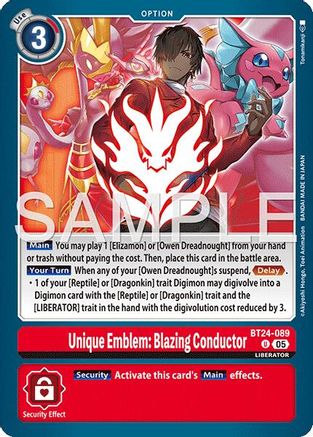 Unique Emblem: Blazing Conductor (BT24-089) - Time Stranger
