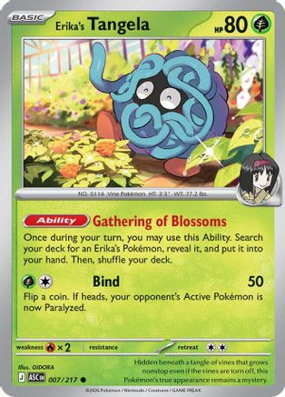 Erika's Tangela 007/217  - Reverse Holofoil ME Ascended Heroes - Common