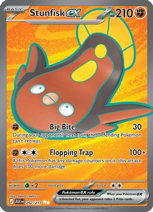 Stunfisk ex 252/217  - Holofoil ME Ascended Heroes - Ultra Rare
