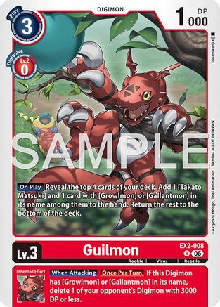 Guilmon - EX2-008 (Reprint) (EX2-008) - Advanced Booster Digimon Generation Foil