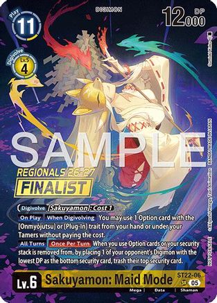 Sakuyamon: Maid Mode (Regionals 26-27 Season 1 Finalist) (ST22-06) - Starter Deck 22: Amethyst Mandala Advanced Deck Set Foil