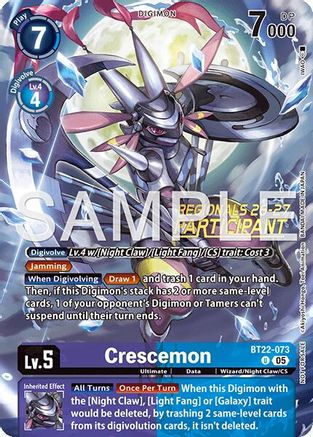 Crescemon (Regionals 26-27 Season 1 Participant) (BT22-073) - Cyber Eden Foil