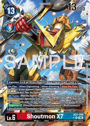 Shoutmon X7 (Alternate Art) (AD1-006) - Advanced Booster Digimon Generation Foil