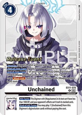 Unchained (EX11-070) - Dawn of Liberator Release Event Cards Foil