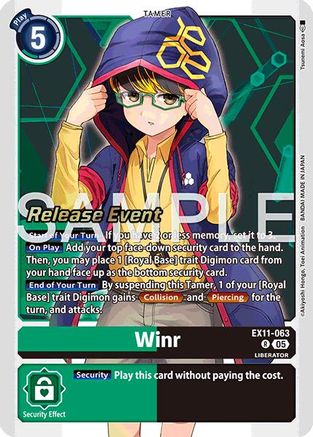 Winr (EX11-063) - Dawn of Liberator Release Event Cards Foil