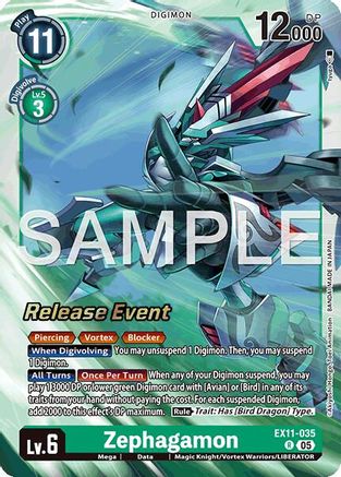 Zephagamon (EX11-035) - Dawn of Liberator Release Event Cards Foil
