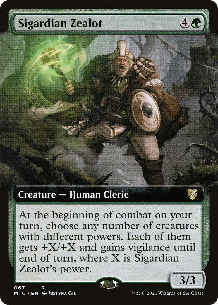 Sigardian Zealot (Extended Art) (MIC-067) - Midnight Hunt Commander: (Extended Art)