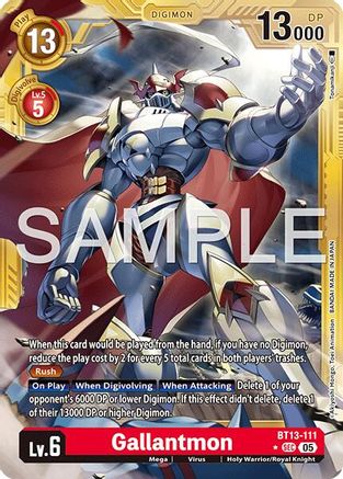 Gallantmon - BT13-111 (Gold Border) (BT13-111) - Advanced Booster Digimon Generation Foil