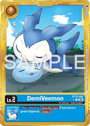 DemiVeemon - BT12-002 (Gold Border) (BT12-002) - Advanced Booster Digimon Generation Foil