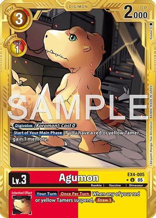 Agumon - EX4-005 (Gold Border) (EX4-005) - Advanced Booster Digimon Generation Foil