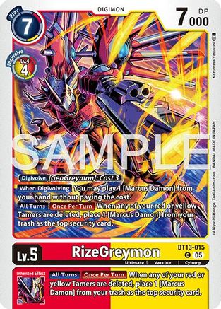 RizeGreymon - BT13-015 (Reprint) (BT13-015) - Advanced Booster Digimon Generation Foil
