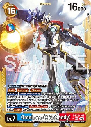 Omnimon (X Antibody) (Gold Border) (BT20-102) - Advanced Booster Digimon Generation Foil
